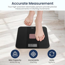 Load image into Gallery viewer, TIPRE Solar Powered Weight Scale with Endless Power, Scale for Body Weight, Electronic Bathroom Scale for Weight Loss, Digital Weighing Scale with 0.1lb Accuracy No Battery Required, 400lb/180kg, Black_5899
