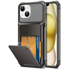 Load image into Gallery viewer, TITACUTE for iPhone 15 Plus Case 14 Plus Wallet 1-5 Credit Card Holder Slot Flip Cover Design Back Pocket Dual Layer Armor Anti-Scratch Hard Shell Hybrid Protective Bumper for iPhone 15+/14+ Gunmetal_1
