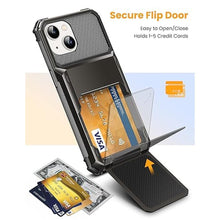 Load image into Gallery viewer, TITACUTE for iPhone 15 Plus Case 14 Plus Wallet 1-5 Credit Card Holder Slot Flip Cover Design Back Pocket Dual Layer Armor Anti-Scratch Hard Shell Hybrid Protective Bumper for iPhone 15+/14+ Gunmetal_3066
