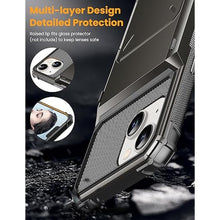 Load image into Gallery viewer, TITACUTE for iPhone 15 Plus Case 14 Plus Wallet 1-5 Credit Card Holder Slot Flip Cover Design Back Pocket Dual Layer Armor Anti-Scratch Hard Shell Hybrid Protective Bumper for iPhone 15+/14+ Gunmetal_3068
