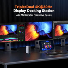 Load image into Gallery viewer, TobenONE 18 in 1 Laptop Docking Station 3 Monitors,Triple 4K HDMI,9 USB C/A, GreydockingstationforWindows_681
