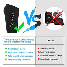 Load image into Gallery viewer, Tolaccea Wrist Ice Pack Wrap &amp; Heating Pad Microwavable Hot &amp; Cold Therapy Wrist Brace for Pain Relief of Carpal Tunnel, Rheumatoid Arthritis, Tendonitis, Sports Injuries, Swelling, Bruises &amp; Sprains, Black_1521
