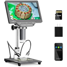 Load image into Gallery viewer, TOMLOV DM201 SE 7'' LCD Digital Microscope 1200X, 1080P Coin Microscope Magnifier for Error Coins with Remote Control, 12MP Soldering Microscope for Adult, Compatible Windows/Mac OS, 32GB_1
