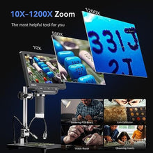 Load image into Gallery viewer, TOMLOV DM201 SE 7'' LCD Digital Microscope 1200X, 1080P Coin Microscope Magnifier for Error Coins with Remote Control, 12MP Soldering Microscope for Adult, Compatible Windows/Mac OS, 32GB_1261
