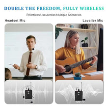 Load image into Gallery viewer, TONALUXE 4 Channel Wireless Lapel Microphone System with 4 Headset Mics, 4 Lavalier Mics, UHF Metal Receiver, 4 Bodypacks, Independent Volume Control, 262ft Range for Home, Classroom, Church, Events, Black_1362
