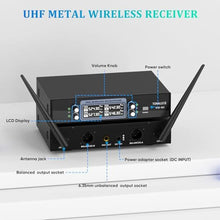 Load image into Gallery viewer, TONALUXE 4 Channel Wireless Lapel Microphone System with 4 Headset Mics, 4 Lavalier Mics, UHF Metal Receiver, 4 Bodypacks, Independent Volume Control, 262ft Range for Home, Classroom, Church, Events, Black_1363
