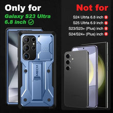 Load image into Gallery viewer, TONGATE for Samsung Galaxy S23 Ultra Case, [Built-in Slide Camera Cover &amp; Screen Protector] [2 Front Frame] Military Grade Shockproof S23 Ultra Phone Case with Kickstand &amp; Belt-Clip 6.8", Blue, EBlue_7790
