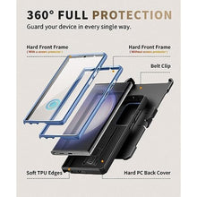 Load image into Gallery viewer, TONGATE for Samsung Galaxy S23 Ultra Case, [Built-in Slide Camera Cover &amp; Screen Protector] [2 Front Frame] Military Grade Shockproof S23 Ultra Phone Case with Kickstand &amp; Belt-Clip 6.8", Blue, EBlue_7793
