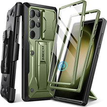 Load image into Gallery viewer, TONGATE for Samsung Galaxy S23 Ultra Case, [Built-in Slide Camera Cover &amp; Screen Protector] [2 Front Frame] Military Grade Shockproof S23 Ultra Phone Case with Kickstand &amp; Belt-Clip 6.8", Green_1
