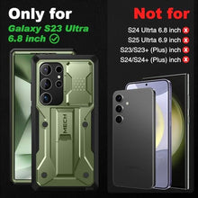 Load image into Gallery viewer, TONGATE for Samsung Galaxy S23 Ultra Case, [Built-in Slide Camera Cover &amp; Screen Protector] [2 Front Frame] Military Grade Shockproof S23 Ultra Phone Case with Kickstand &amp; Belt-Clip 6.8", Green_8749
