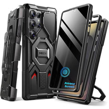 Load image into Gallery viewer, TONGATE Magnetic Stand for Samsung Galaxy S25 Ultra Case with Privacy Screen Protector, [Compatible with Magsafe] [Military Drop Protection] S25 Ultra Case with Camera Cover &amp; Belt Clip, Black 6.9"_1

