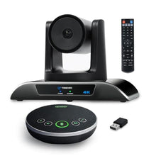 Load image into Gallery viewer, TONGVEO 4K Conference Room Camera System with Gesture Control, AI Auto-Tracking PTZ Camera 5X Digital Zoom with Speakerphone Set 120 Wide-Angle USB3.0 for Remote Meetings Zoom Teams OBS and More, Obsidian_1

