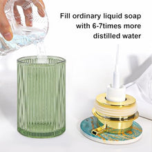 Load image into Gallery viewer, Tonxus Green Glass Foaming Soap Dispenser, GreenGold_1792
