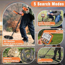 Load image into Gallery viewer, Tooomplus Metal Detector for Adults Waterproof, High Accuracy Gold Detector with LCD Display, Professional DSP Chip for Beach/Gold Hunting, 5 Modes Metal Detectors, Lightweight Design with Carry Bag_2581
