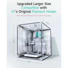 Load image into Gallery viewer, TOPCUBE 3D Printer Enclosure for Bambu Lab A1, Upgraded Large Size Enclosure with LED Light, Fireproof Waterproof Dustproof Noise Reduction Constant Temperature 3D Printer Cover, 580X670X670MM, Grey_3951
