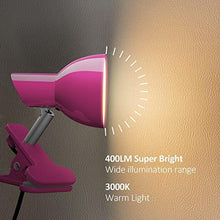 Load image into Gallery viewer, TOPMB LED Clip on lamp,5W Super Bright Reading Light, 330 Rotation Small Lamp with Clamp on Desk/Table/Bed Headboard/Cupboard Home Lighting, Modern and Save Space Illumination Powerful Lamp Pink_6841
