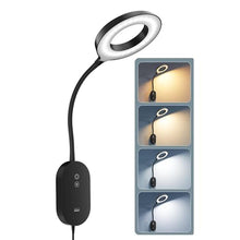 Load image into Gallery viewer, TOPMB LED Wall Reading Light,Bedside Headboard Lights with 10W USB Output Fast, Wall Reading Lamps with 4 Color Modes &amp; 5 Dimmable, Memory Function, 4-Hour Auto Off Ring Light Black_1
