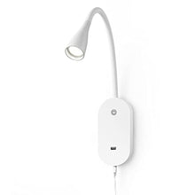 Load image into Gallery viewer, TOPMB Wall Mount Reading Light, Focused Book Light for Reading in Bed, 5 Dimming, USB Output, 4 Hours Auto Off, Touch Control, Flexible Gooseneck Headboard Reading Lamp, Easy to Install White, WhiteKPack_1
