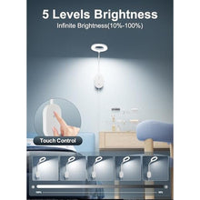 Load image into Gallery viewer, TOPMB Wall Mounted Reading Light,Bed Headboard Lamp with 10W USB Output Fast, Wall Reading Lamps with 4 Color Modes &amp; 5 Dimmable, Memory Function, 4-Hour Auto Off Ring Light White_5979
