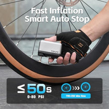 Load image into Gallery viewer, TOPUMP Tiny Pump Mini Bike Tire Pump with Gauge, 120PSI Portable Electric Bicycle Air Pump, Auto Stop, Type-C Rechargeable Battery with Presta and Schrader Valve_692
