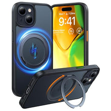 Load image into Gallery viewer, TORRAS 360 Rotatable Ring for iPhone 15 Case, [Compatible with MagSafe Stand] Magnetic Ring Holder [3X Military Grade Tested] Shockproof Translucent Slim Case for iPhone 15 Phone Case, Black_1
