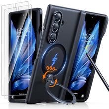 Load image into Gallery viewer, TORRAS 360 Spin Magnetic Stand for Galaxy Z Fold 7 Case with S Pen Holder, [MIL-Grade Hinge Protection] [Fit for Magsafe] [360 Kickstand &amp; Ring Holder], Armor Slim for Samsung Galaxy Z Fold 7, Black_1
