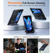 Load image into Gallery viewer, TORRAS 360 Spin Magnetic Stand for Galaxy Z Fold 7 Case with S Pen Holder, [MIL-Grade Hinge Protection] [Fit for Magsafe] [360 Kickstand &amp; Ring Holder], Armor Slim for Samsung Galaxy Z Fold 7, Black_4430
