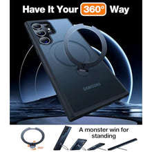 Load image into Gallery viewer, TORRAS 360 Spin Magnetic Stand for Samsung Galaxy S24 Ultra Case [Fit for Magsafe] Military Grade Shockproof Slim Protective S24 Ultra Case with Kickstand &amp; Ring Holder, Ostand 360 Spin, Black, SUltraBlack_8778
