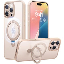 Load image into Gallery viewer, TORRAS Desert Titanium for iPhone 16 Pro Max Case, [Military Grade Drop Tested][Fit for MagSafe] [Built-in Stand] Translucent Slim Soft Edge Case for iPhone 16 Pro Max 6.9" 2024, Rose Gold, DesertTitanium_1
