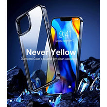 Load image into Gallery viewer, TORRAS Diamond Clear Case for iPhone 15 Plus &amp; iPhone 14 Plus, Anti-Yellowing, Military Grade Protection, Shockproof Hard Back Slim Case, 6.7", Black, BlackDiamondClear_322
