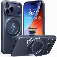 Load image into Gallery viewer, TORRAS for iPhone 15 Pro Max Case 360 Magnetic Stand O3 Fitness Series, [Fit for MagSafe] [360 Rotating Kickstand] 4X Mil-Grade Shockproof, Slim, Translucent Deep Blue_1
