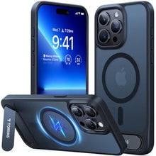Load image into Gallery viewer, TORRAS for iPhone 15 Pro Max Case Translucent Black | Strong Magnetic &amp; Seamless Stand, Fit for MagSafe, Military-Grade Drop Protection, Sturdy Adjustable Built-in Kickstand, Slim Matte Finish_1

