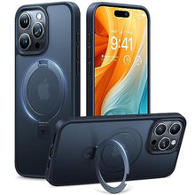 Load image into Gallery viewer, TORRAS Magnetic Ostand for iPhone 16 Pro Max Case, [Fit for MagSafe][Shockproof Military Grade][Built in Kickstand] Translucent Slim Magnetic Phone Case for iPhone 16 Pro Max 6.9", Black_1
