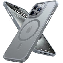 Load image into Gallery viewer, TORRAS Magnetic Shockproof Compatible with iPhone 15 Pro Case, [Military-Grade Drop Tested] [Compatible with MagSafe] Translucent Slim Protective, PC &amp; TPU, Anti-Fingerprint Guardian Mag 2023, Grey_1
