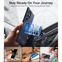 Load image into Gallery viewer, TORRAS Strong Magnetic &amp; Seamless Stand for Samsung Galaxy S24 Ultra Case, Fit for MagSafe, Mil-Grade Drop Protection, Kickstand for Samsung Galaxy S24 Ultra Case, Translucent Back/Black Edge_8738
