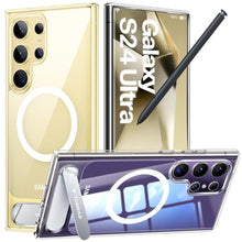 Load image into Gallery viewer, TORRAS Strong Magnetic &amp; Seamless Stand for Samsung Galaxy S24 Ultra Case for MagSafe, Mil-Grade Drop Protection, Adjustable Kickstand for Samsung Galaxy S24 Ultra Case, Anti-Yellowing Diamond Clear_1
