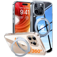 Load image into Gallery viewer, TORRAS Upgraded 360 Rotatable Magnetic Ring for iPhone 16 Pro Max Case, Fit for MagSafe with Stand Ring Holder, 16FT Mil- Grade Shockproof Translucent for iPhone 16 Pro Max Phone Case Ostand, Clear_1
