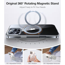 Load image into Gallery viewer, TORRAS Upgraded 360 Rotatable Magnetic Ring for iPhone 16 Pro Max Case, Fit for MagSafe with Stand Ring Holder, 16FT Mil- Grade Shockproof Translucent for iPhone 16 Pro Max Phone Case Ostand, Clear_576
