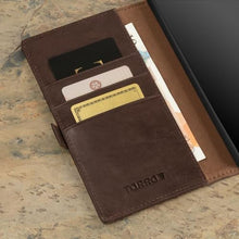 Load image into Gallery viewer, TORRO Case Compatible with Samsung Galaxy S24 Ultra 5G Premium Leather Wallet Case with Kickstand and Card Slots (Dark Brown), DarkBrown_8287
