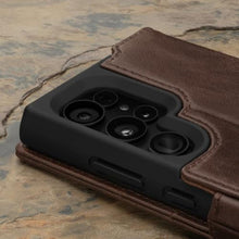 Load image into Gallery viewer, TORRO Case Compatible with Samsung Galaxy S24 Ultra 5G Premium Leather Wallet Case with Kickstand and Card Slots (Dark Brown), DarkBrown_8288

