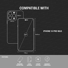 Load image into Gallery viewer, TORRO Leather Flip Case Compatible with iPhone 14 Pro Max Genuine Leather MagSafe Compatible Case with Card Holder (Black), BlackwithRedDetail_2743
