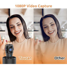 Load image into Gallery viewer, TOUCAN 360-Degree Video Conference Camera, 1080p HD Webcam with 4 Noise Reduction Mics, Speaker, AI Tracking, Works with Zoom, Google Voice, Microsoft Teams and More, for PC/Mac/Tablet, SC_1483
