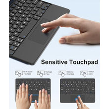 Load image into Gallery viewer, Touch Keyboard Case for Google Pixel Tablet 11 Inch 2024/2023, Detachable Magnetic Keyboard for Pixel Tablet 2023/2024 with Trackpad, Keypad Protective Folio with Pen Holder &amp; Speaker Dock, Deep Blue, BlueTrackpad_754
