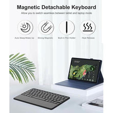 Load image into Gallery viewer, Touch Keyboard Case for Google Pixel Tablet 11 Inch 2024/2023, Detachable Magnetic Keyboard for Pixel Tablet 2023/2024 with Trackpad, Keypad Protective Folio with Pen Holder &amp; Speaker Dock, Deep Blue, BlueTrackpad_756
