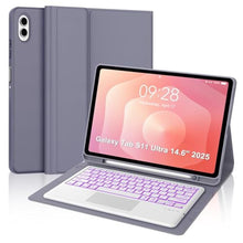 Load image into Gallery viewer, Touch Keyboard Case for Samsung Galaxy Tab S11 Ultra 14.6 Inch 2025, Galaxy Tab S11 Ultra Case Keyboard with Precise Trackpad, Backlit Keypad with S Pen Holder for Samsung Tablet 14.6'', Lavender, LavenderwithTrackpad_1
