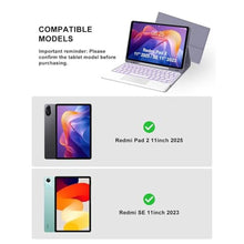 Load image into Gallery viewer, Touch Keyboard Case for Xiaomi Redmi Pad 2 11 Inch 2025 &amp; Redmi Pad SE 11 Inch 2023 Case Keypad with Trackpad, Detachable Wireless Backlit Key Board Cover with Pen Slot for Mi Pad2 11'' Tab, Lavender, LavenderTrackpad_67

