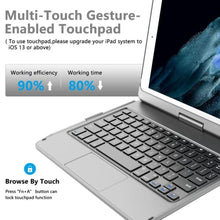 Load image into Gallery viewer, TQQ Touch for iPad 9th Generation Case with Keyboard (10.2", 2021), Multi-Touch Trackpad, 360 Rotatable Protective Cover for iPad Keyboard 9th/8th/7th Gen with Pencil Holder (Gray)_2734

