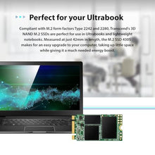 Load image into Gallery viewer, Transcend 128GB M.2 2242 SATA III SSD, MTS430S B+M Key with DRAM Cache, Up to 560MB/s, 3D TLC NAND Internal SSD for Ultrabook/Laptop/PC/Desktop, SLC Cache, LDPC Error Correction, Green_837
