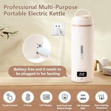 Load image into Gallery viewer, Travel Kettle, Portable Electric Kettle with 4 Temperature Controls, 304 Stainless Steel with Auto Shut-off &amp; Leak Proof, Beige(120V)_6003
