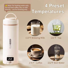 Load image into Gallery viewer, Travel Kettle, Portable Electric Kettle with 4 Temperature Controls, 304 Stainless Steel with Auto Shut-off &amp; Leak Proof, Beige(120V)_6005
